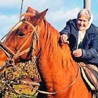 old woman on horse